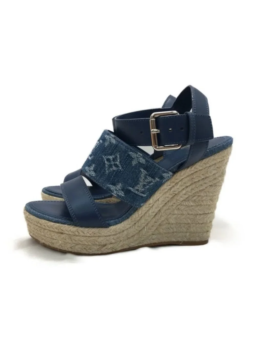 Louis Vuitton Sandals Wedge Sole Starboard Line Sky Blue